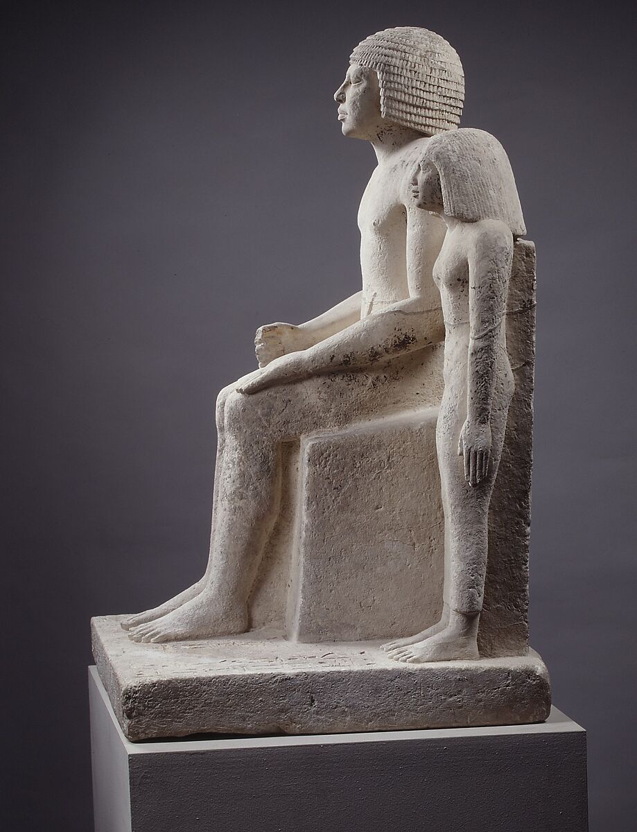 Statue of Demedji and Hennutsen, Limestone, paint