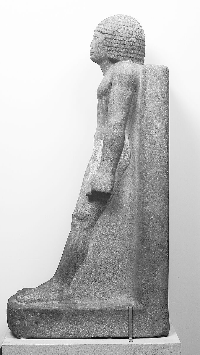 Striding Figure, Quartzite, paint