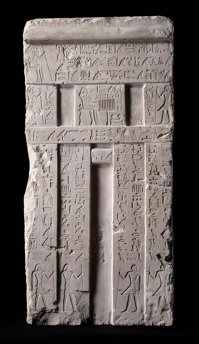 False door from the tomb of Metjetji, Limestone, paint traces