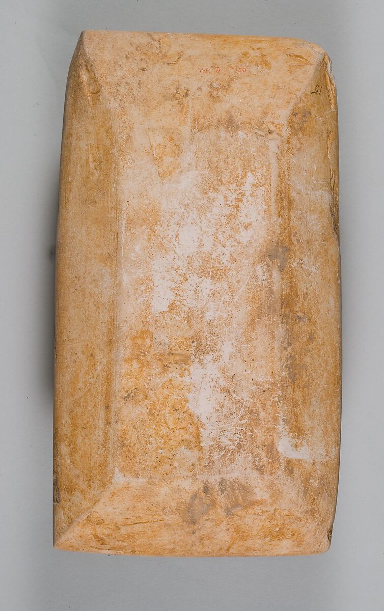 Model of the "Opening of the Mouth" ritual equipment, Tray: limestone; vessels: Travertine (Egyptian alabaster), greywacke