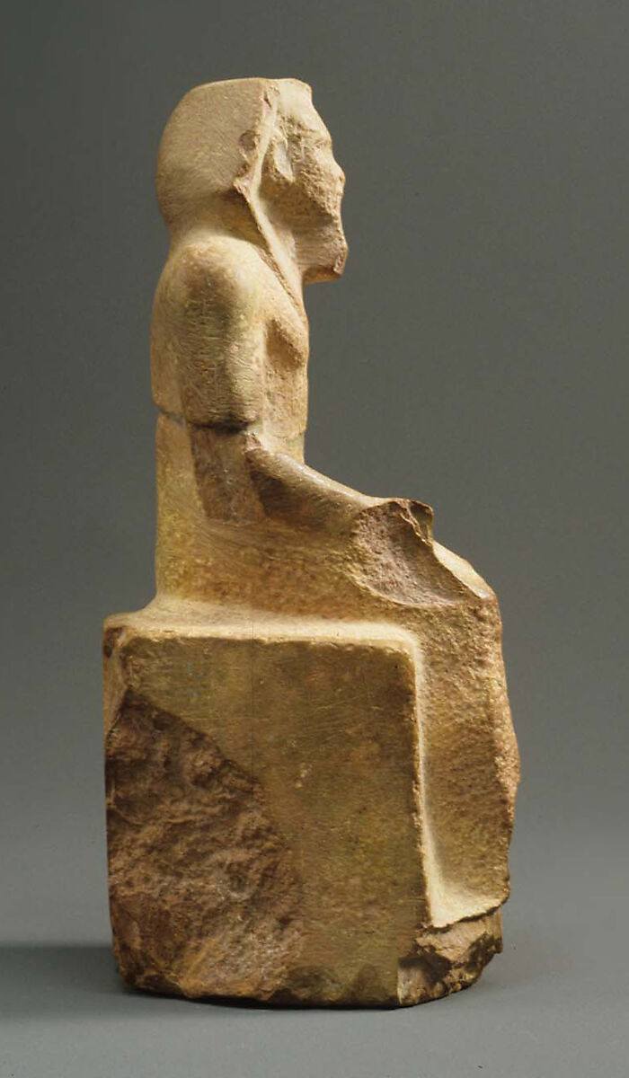 Seated Statue of King Menkaure, Indurated limestone