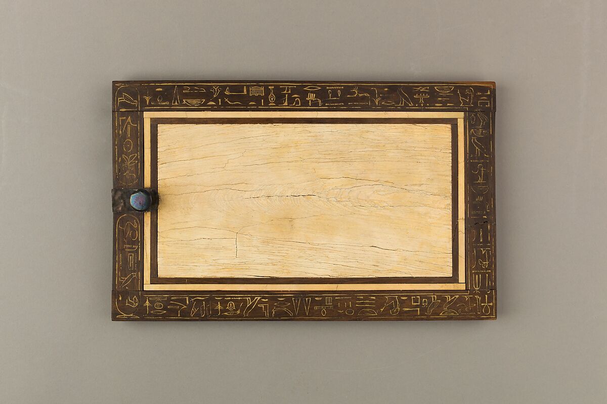 Cosmetic Box of the Royal Butler Kemeni, Cedar, with ebony and ivory veneer and silver mounts