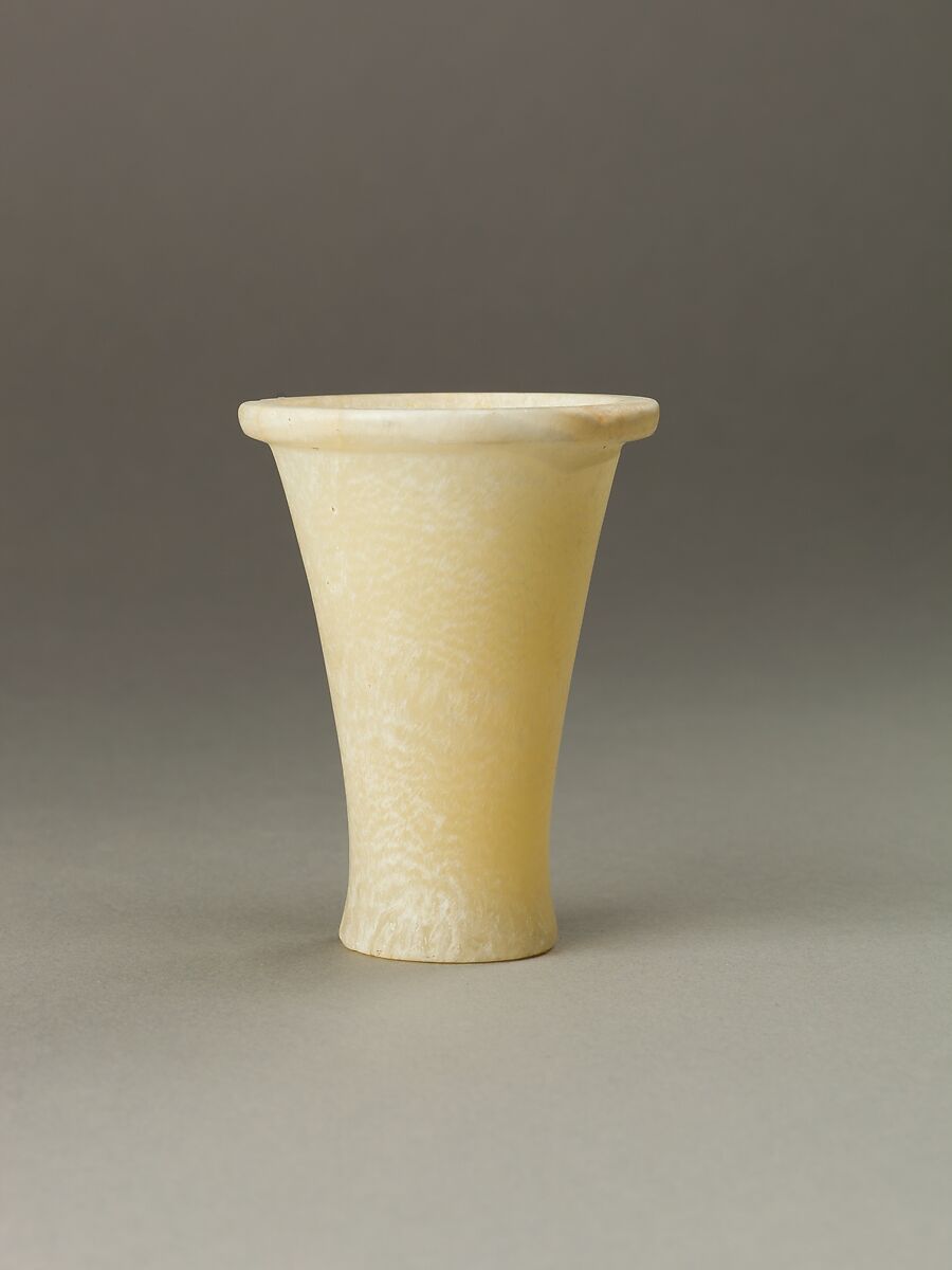 Cosmetic jar, Travertine (Egyptian alabaster) 
