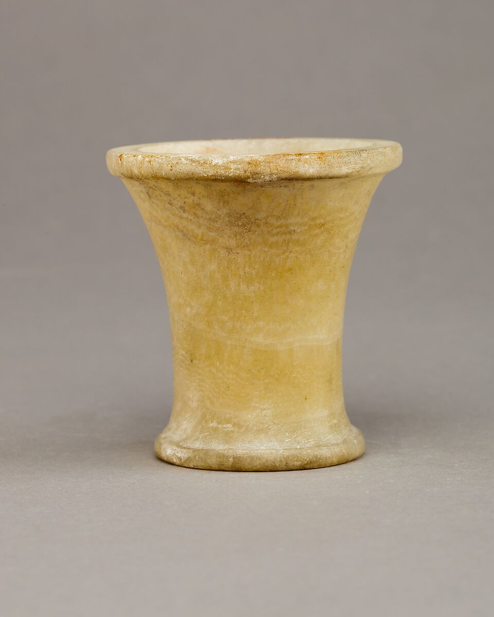 Ointment jar, Travertine (Egyptian alabaster) 