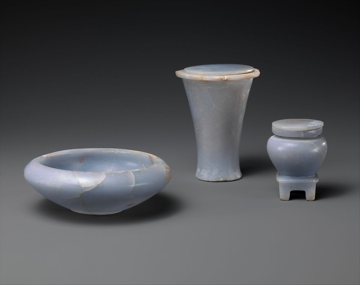 Ointment jar and cover, Anhydrite