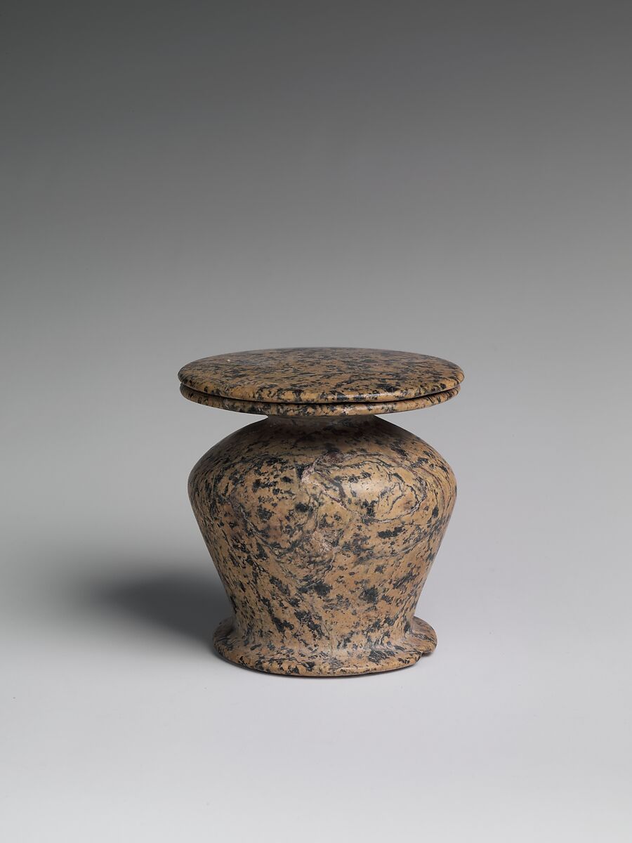 Kohl jar with lid, Serpentinite