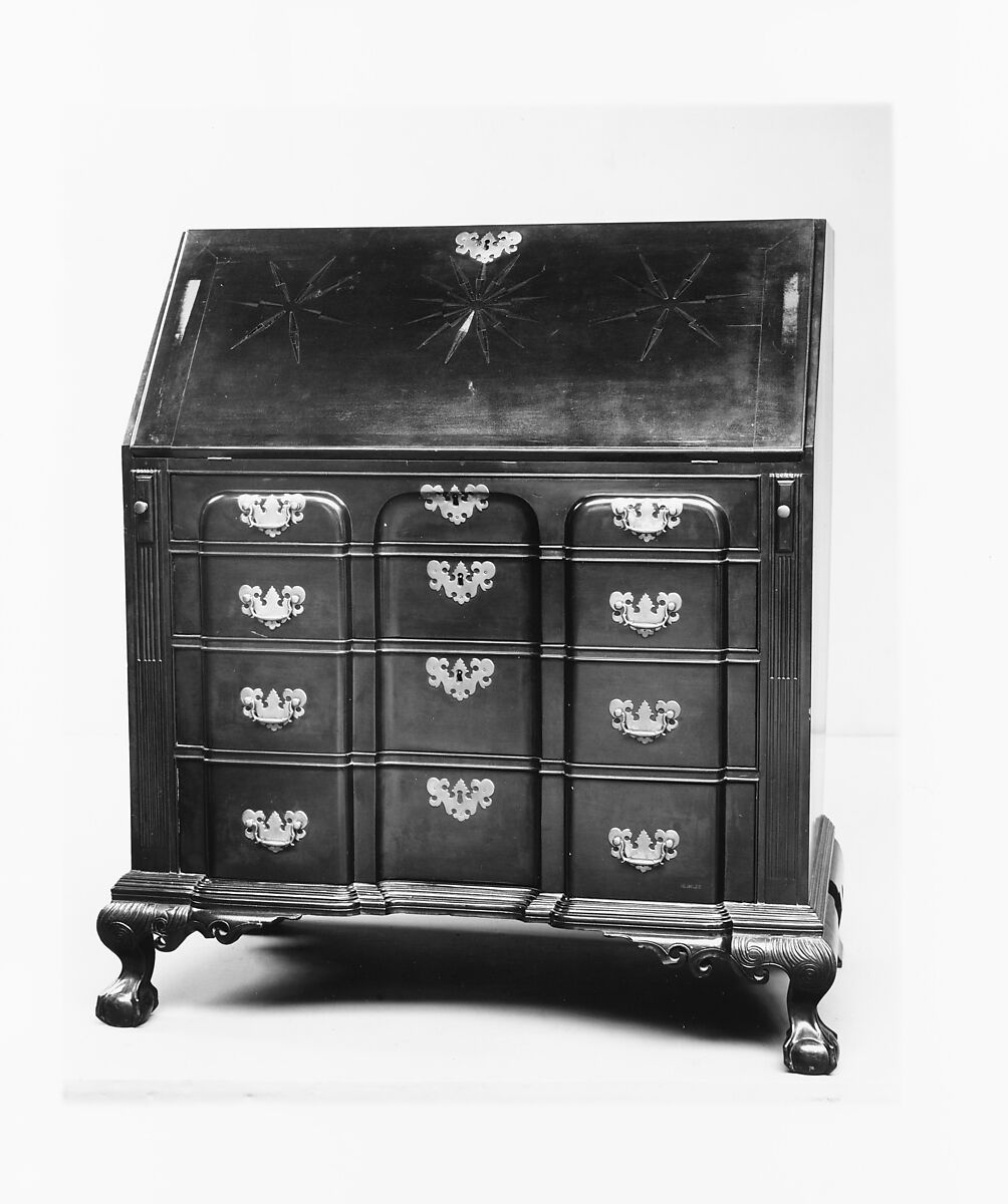 Desk, Benjamin Burnham (ca. 1729–1773), Cherry, white pine, yellow poplar, American