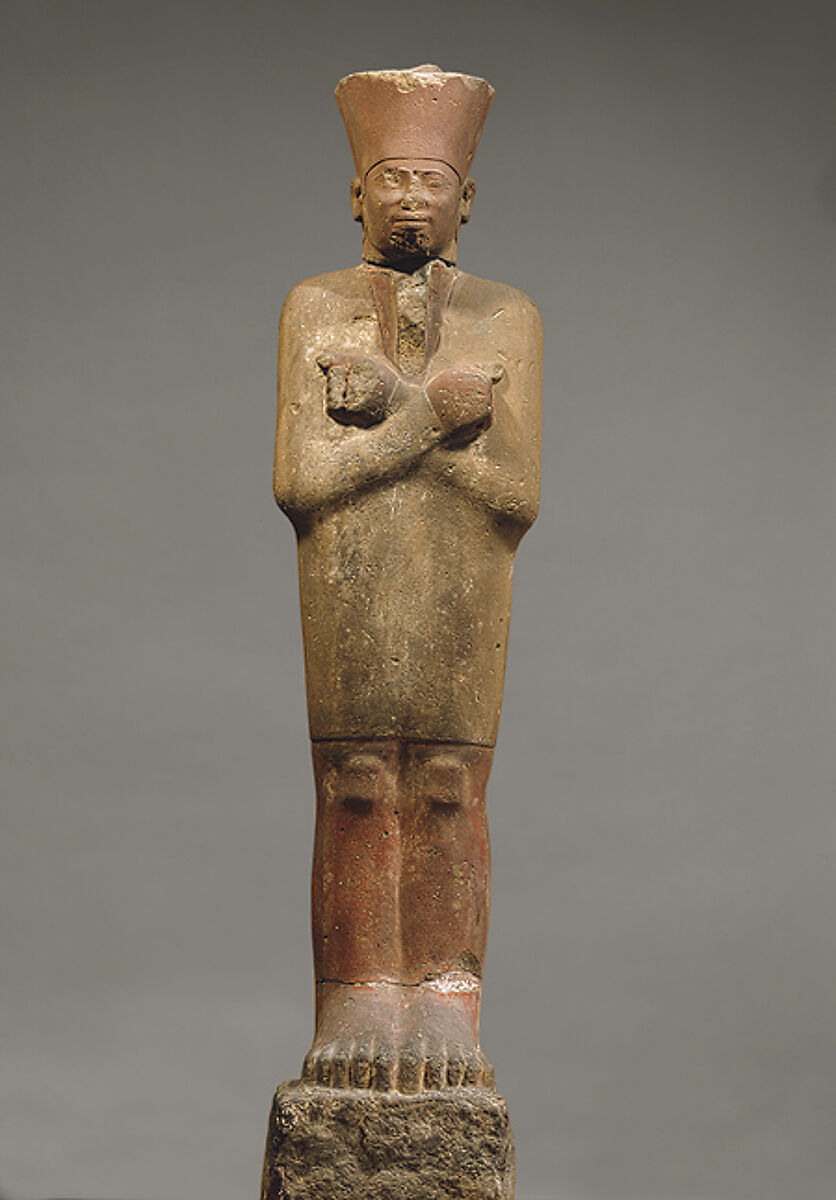Statue of Nebhepetre Mentuhotep II in the Jubilee Garment, Sandstone, paint