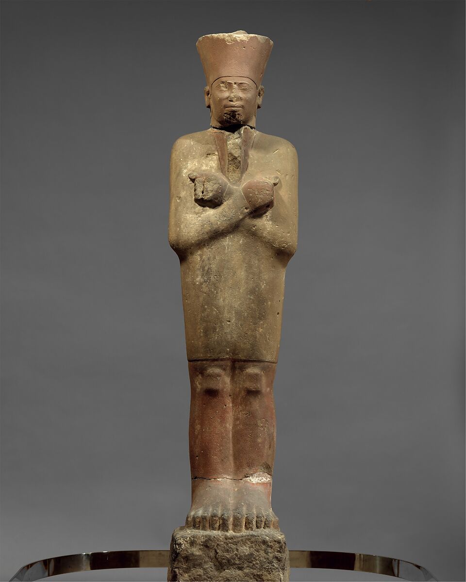 Statue of Nebhepetre Mentuhotep II in the Jubilee Garment, Sandstone, paint