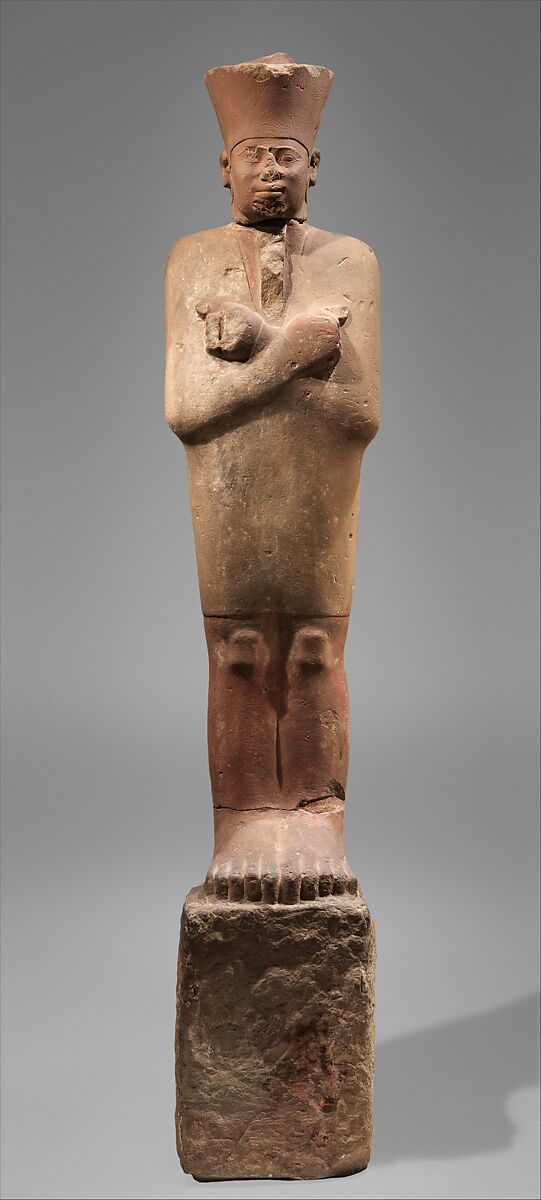 Statue of Nebhepetre Mentuhotep II in the Jubilee Garment, Sandstone, paint