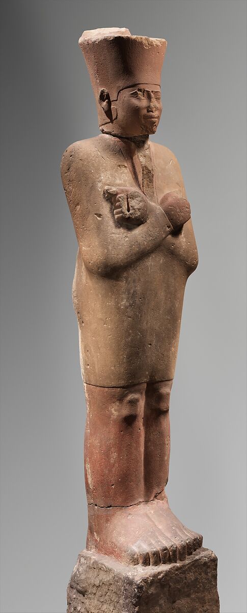 Statue of Nebhepetre Mentuhotep II in the Jubilee Garment, Sandstone, paint