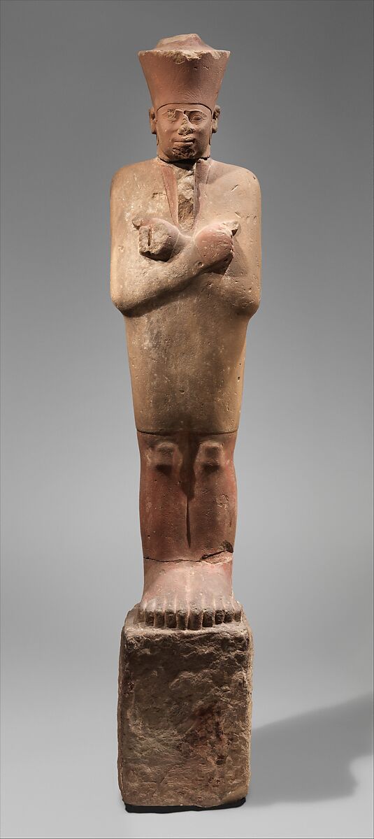 Statue of Nebhepetre Mentuhotep II in the Jubilee Garment, Sandstone, paint 