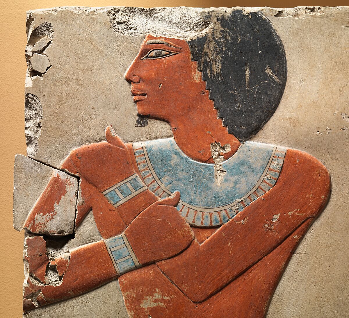 Relief with two officials or sons of the Vizier Dagi, Limestone, paint