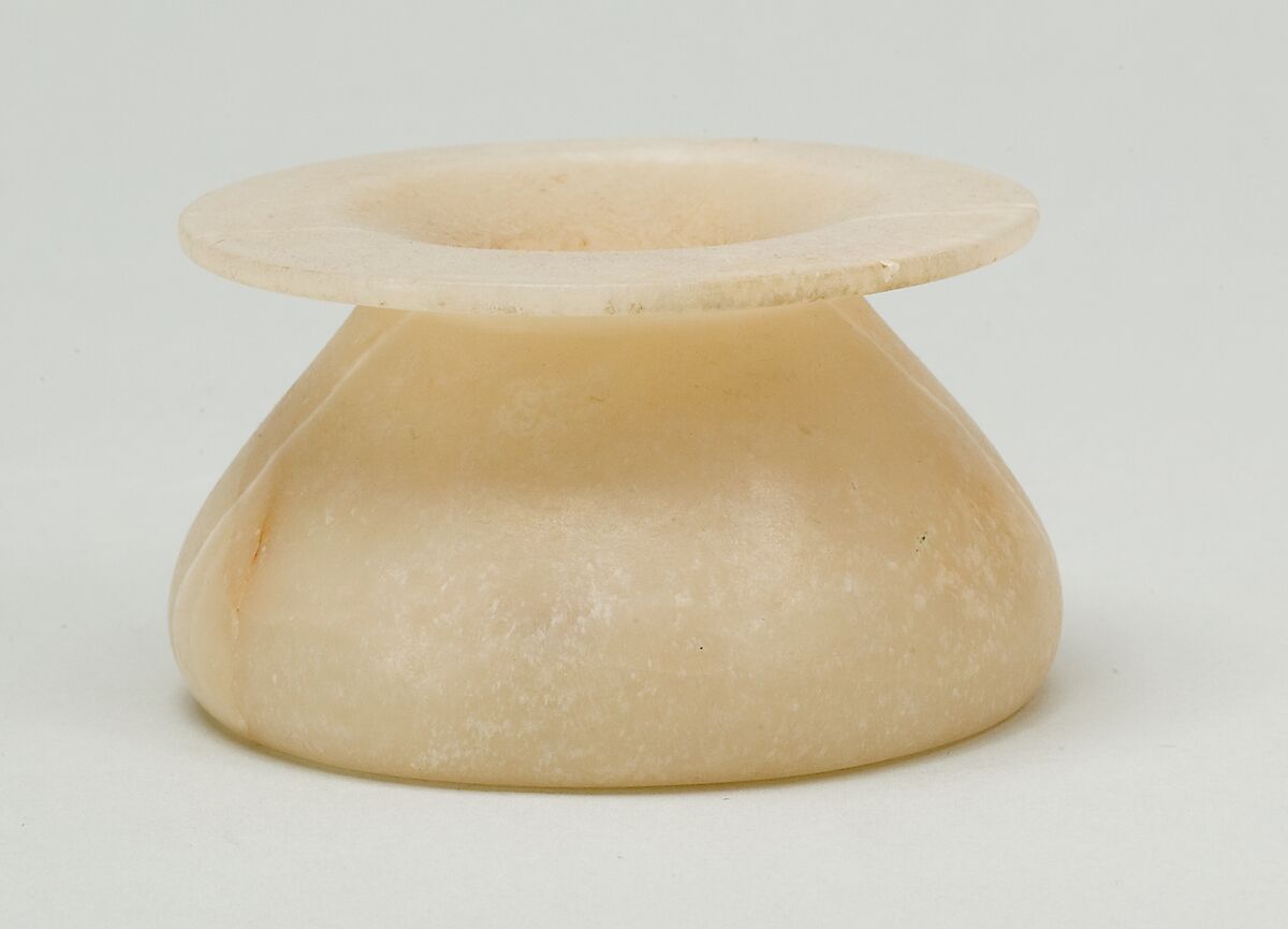 Cosmetic jar, Travertine (Egyptian alabaster) 