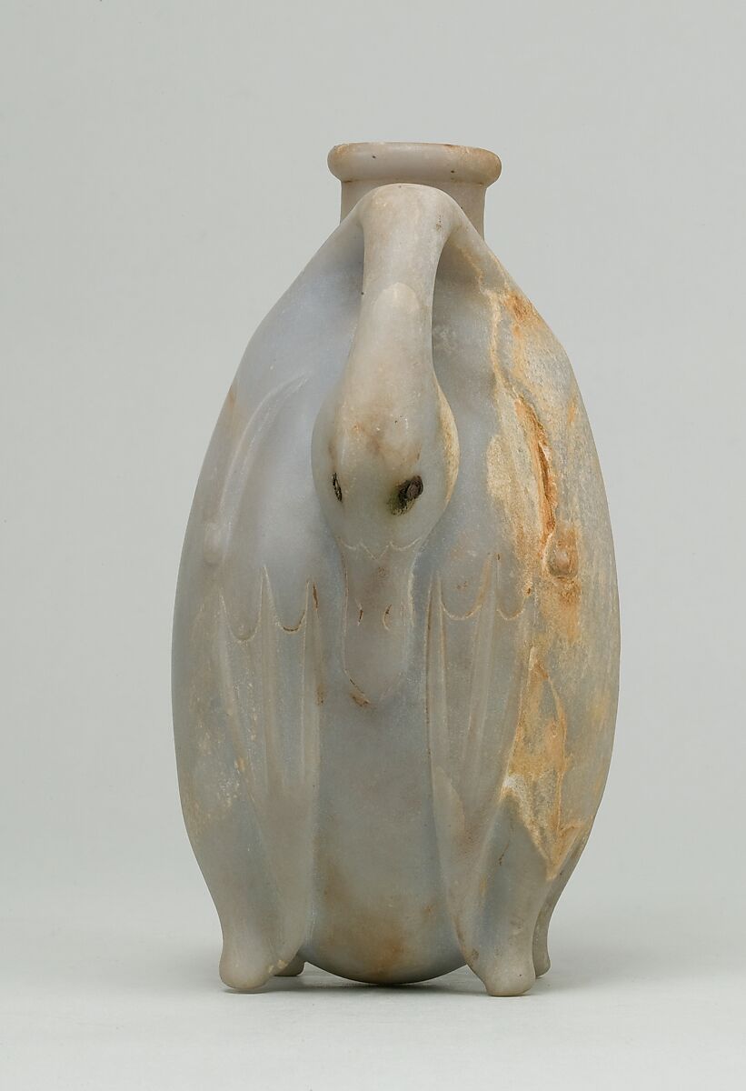 Perfume Vessel in the Shape of Two Trussed Ducks, Anhydrite, eyes inlaid with a porous material inside copper rims