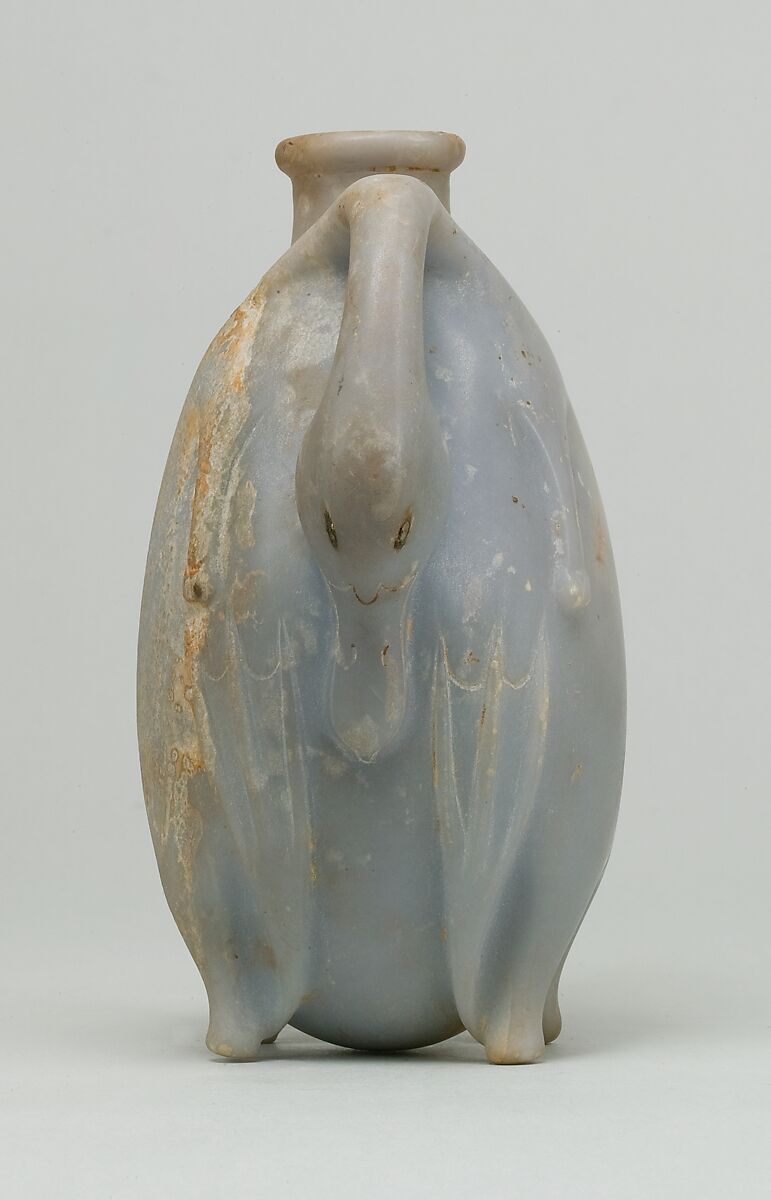 Perfume Vessel in the Shape of Two Trussed Ducks, Anhydrite, eyes inlaid with a porous material inside copper rims