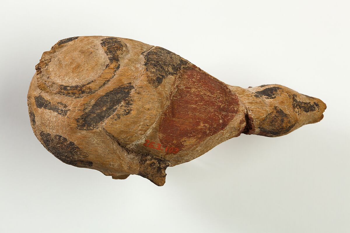 Model of a trussed ox, Wood, paint