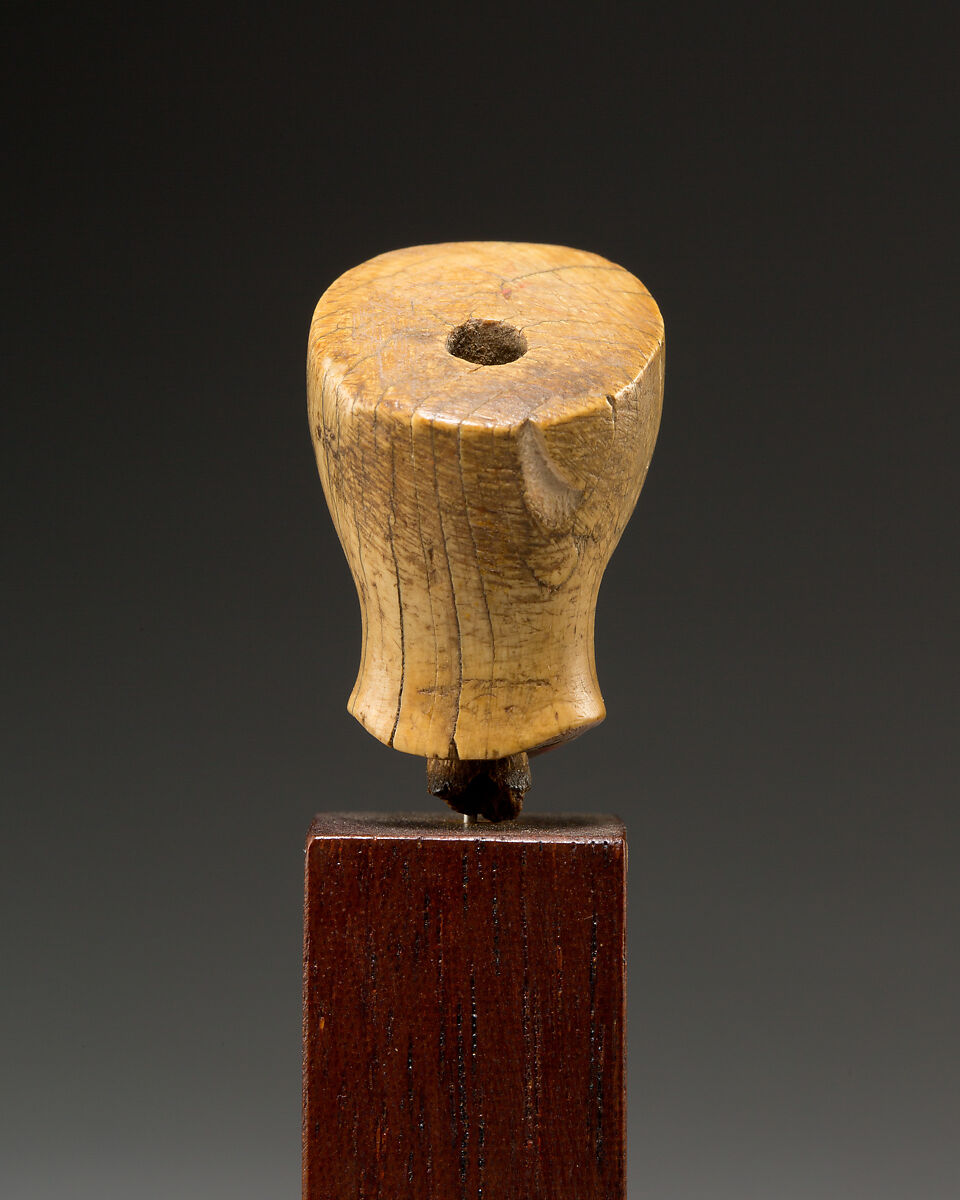 Head of a woman, Ivory (Hippopotamus), Egyptian blue (traces)