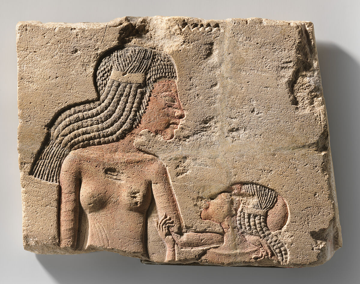 Two Princesses, Limestone, paint