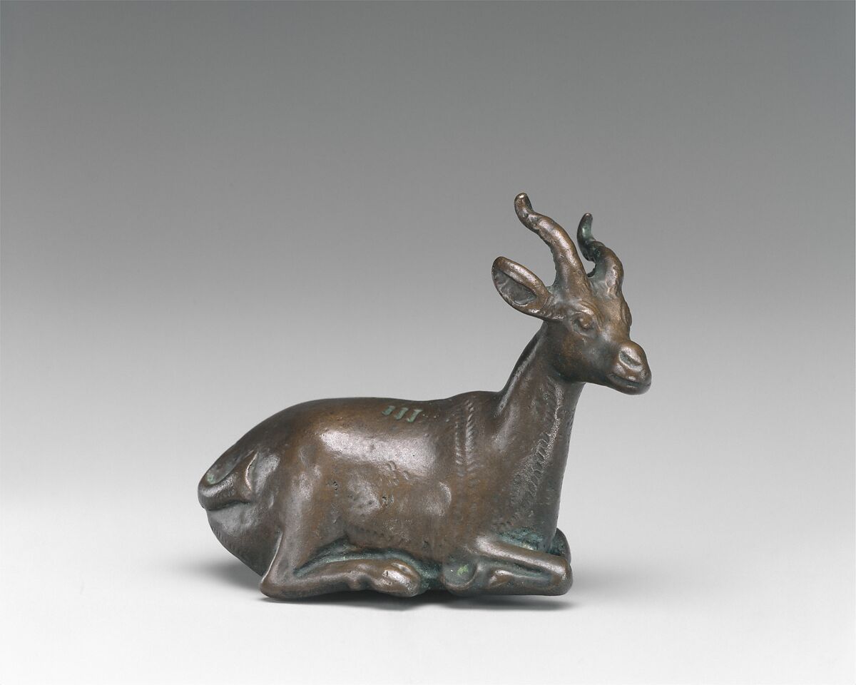 Weight of 3 Deben in the Shape of a Gazelle, Bronze or copper alloy 