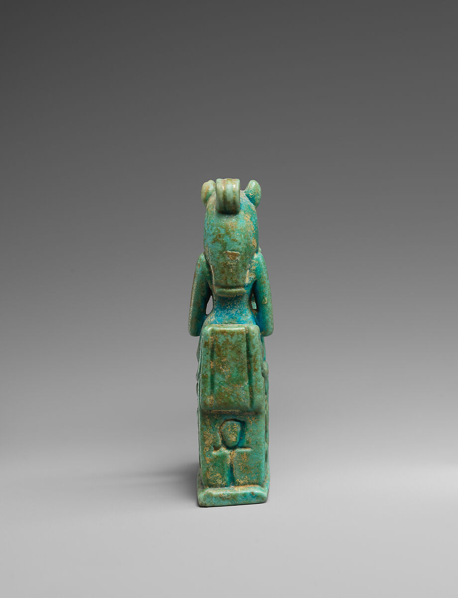 Amulet of a lion-headed Bastet, Faience