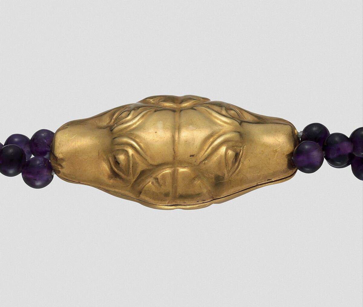 Leopard-Head Girdle of Sithathoryunet, Gold, amethyst, diorite pellets (inside)