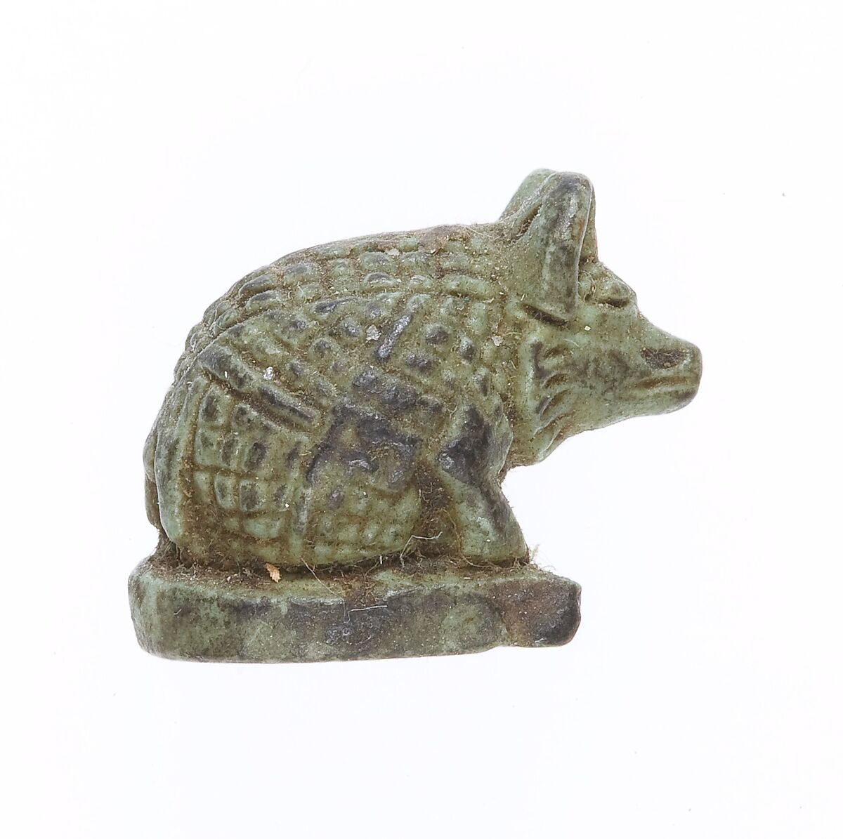 Seal amulet in the shape of hedgehog, Faience 