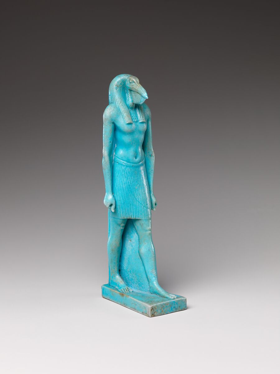 Striding Thoth, Faience 