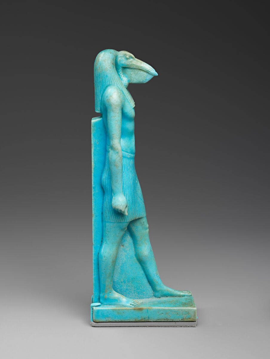Striding Thoth, Faience