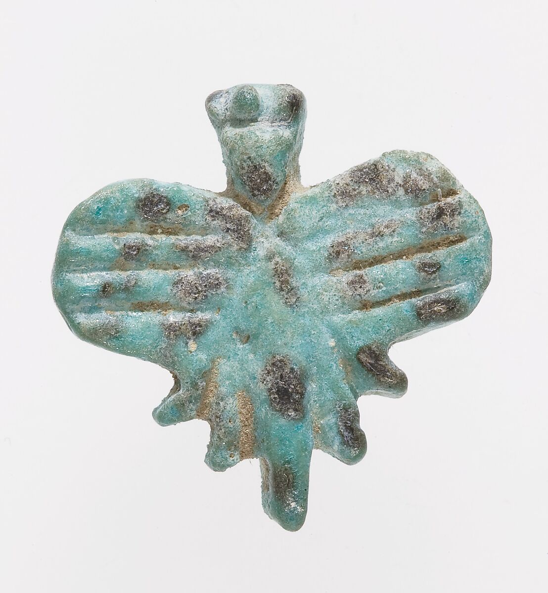 Butterfly amulet, Faience 