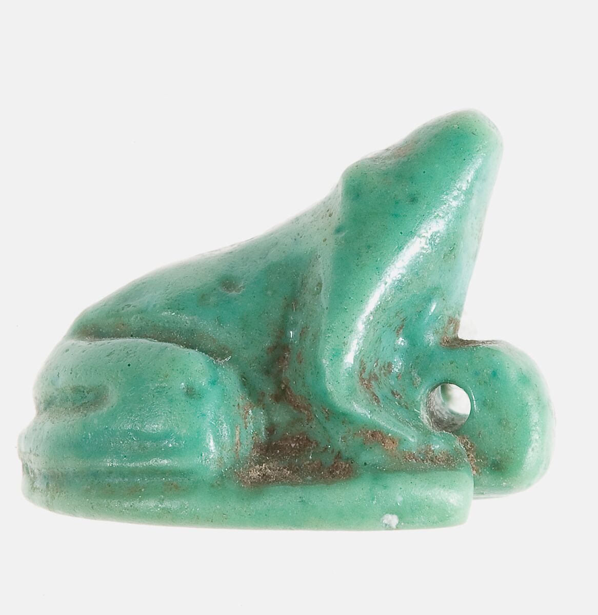 Amulet Possibly Depicting a Tree Frog, Faience 