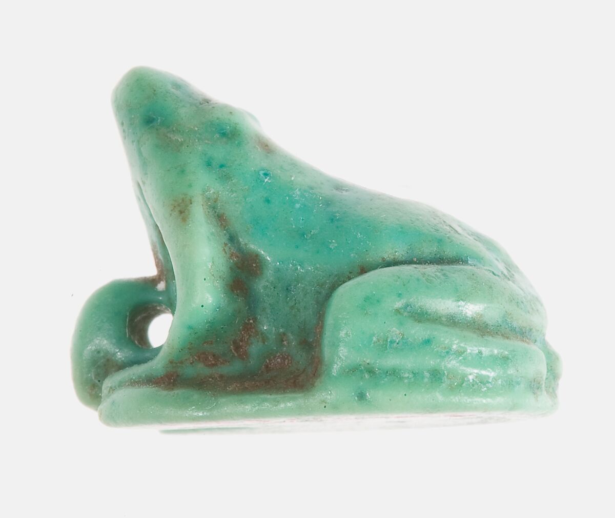 Amulet Possibly Depicting a Tree Frog, Faience