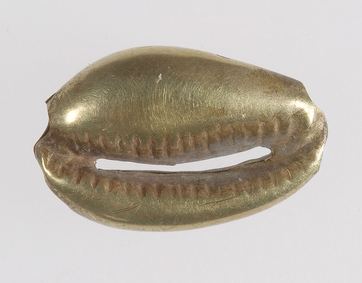 Cowrie shell bead, Gold 
