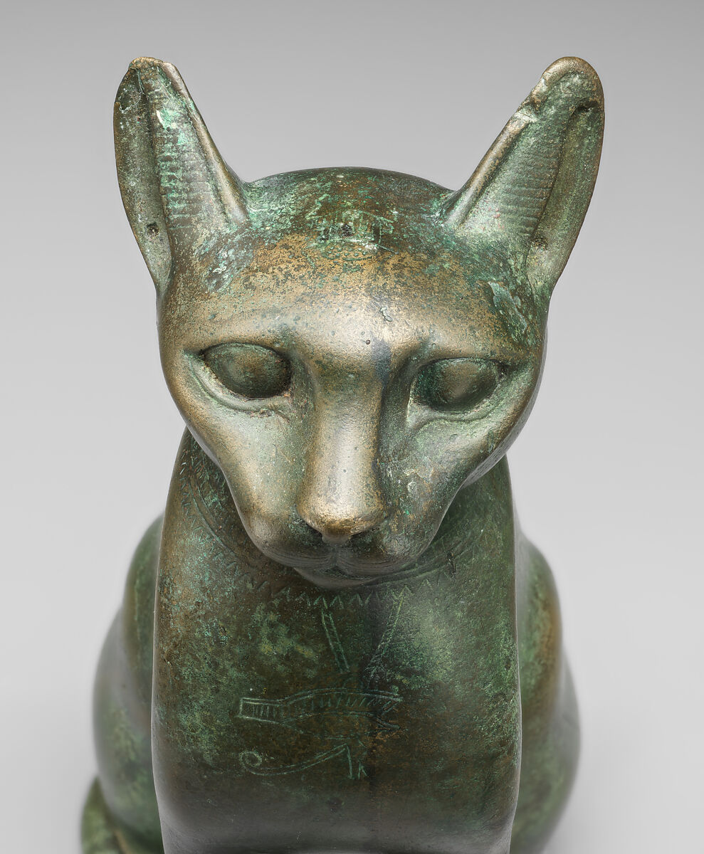 Cat Statuette intended to contain a mummified cat, Leaded bronze