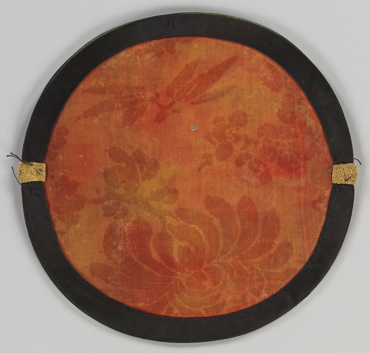 Mirror Case with Filled Diagonal Lattice, Silk embroidery on silk gauze, China
