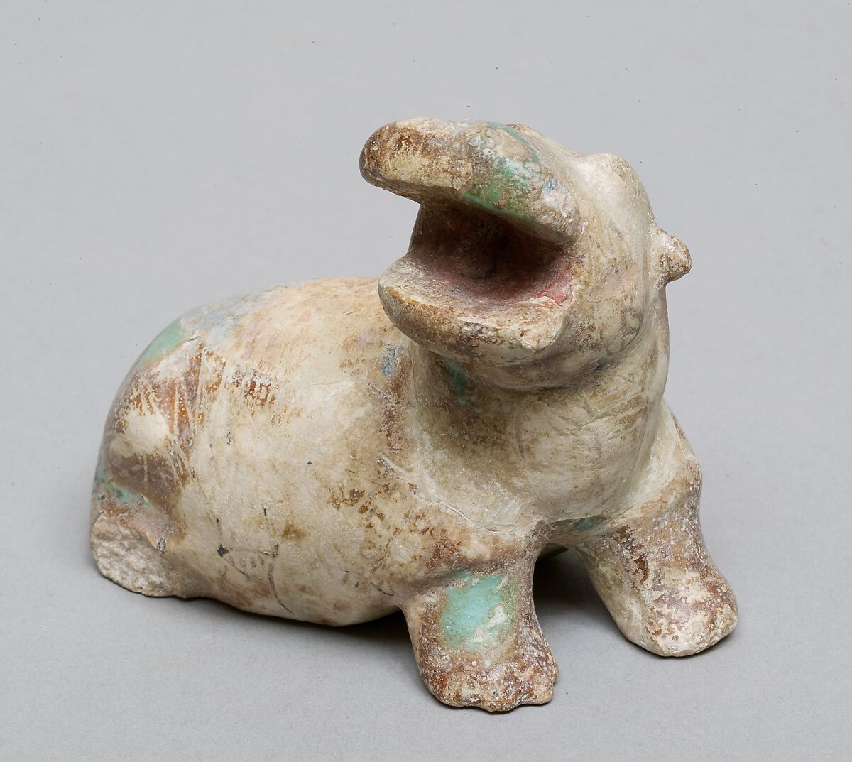 Hippopotamus figurine, Faience