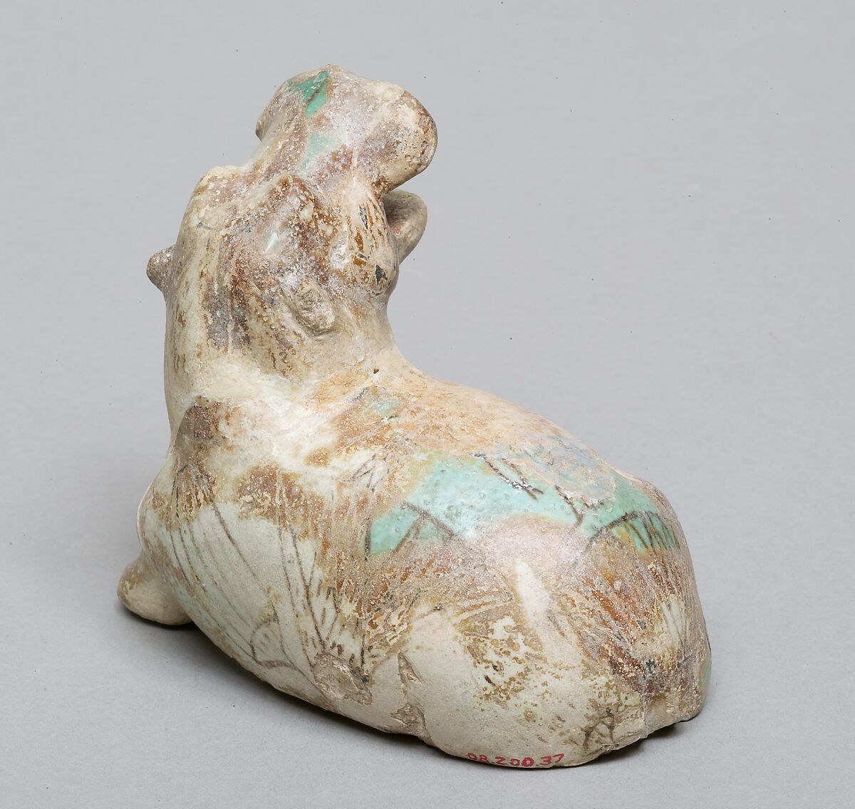 Hippopotamus figurine, Faience