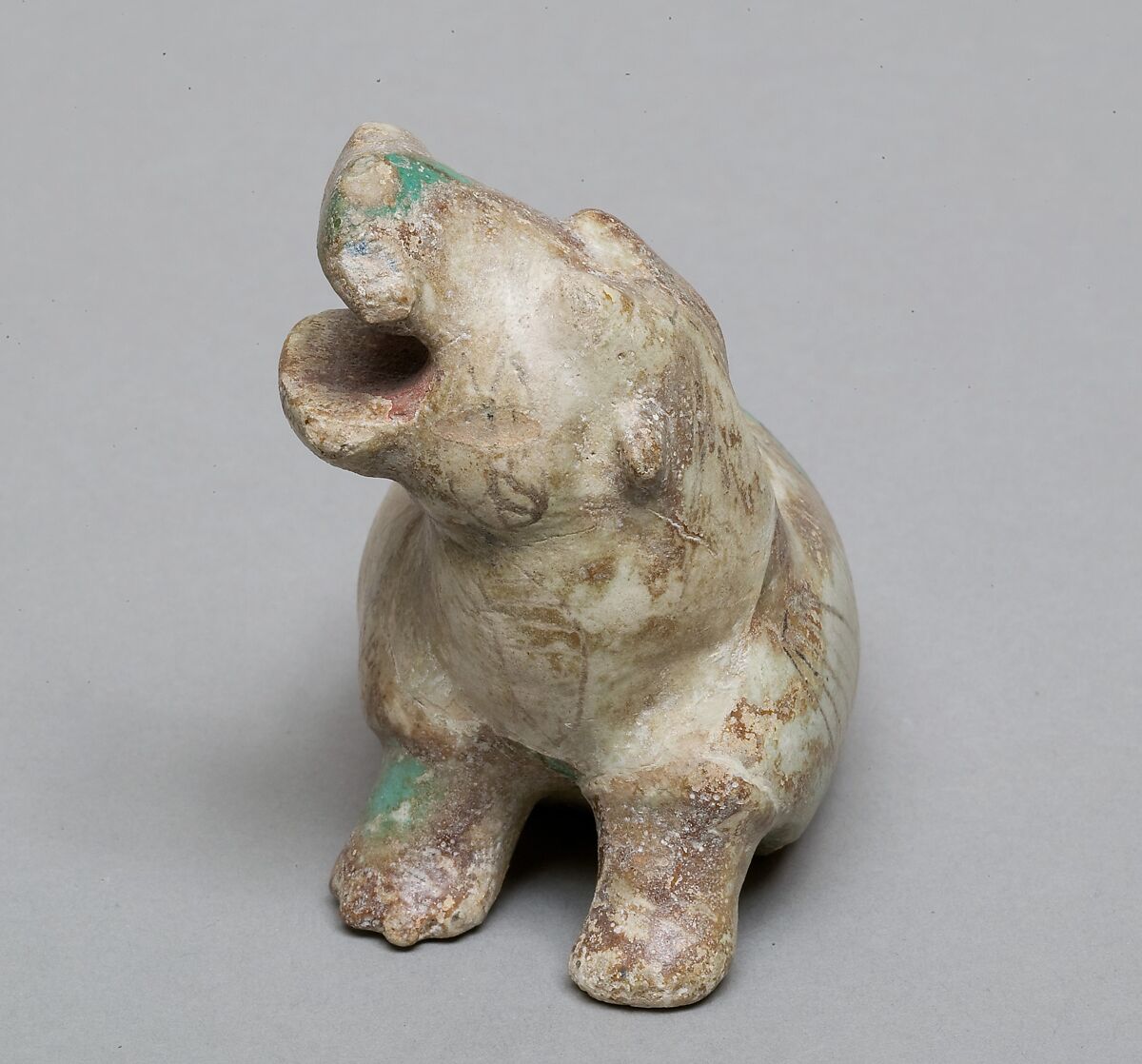 Hippopotamus figurine, Faience