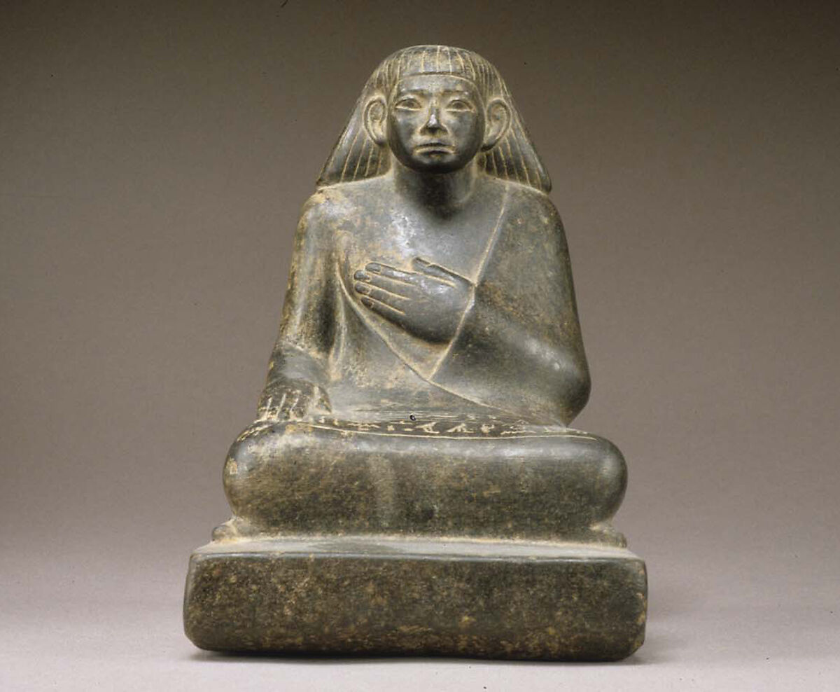 Statuette of Khnumhotep Receiving Offerings, Diorite 