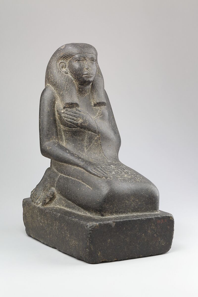 Statue of the Nurse Sitsnefru, Gabbro or diabase, paint
