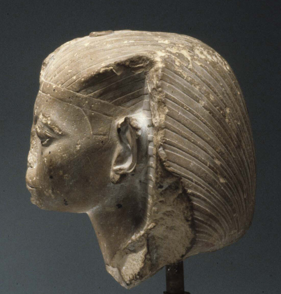 Head of a King, possibly Amememhat IV, Limestone