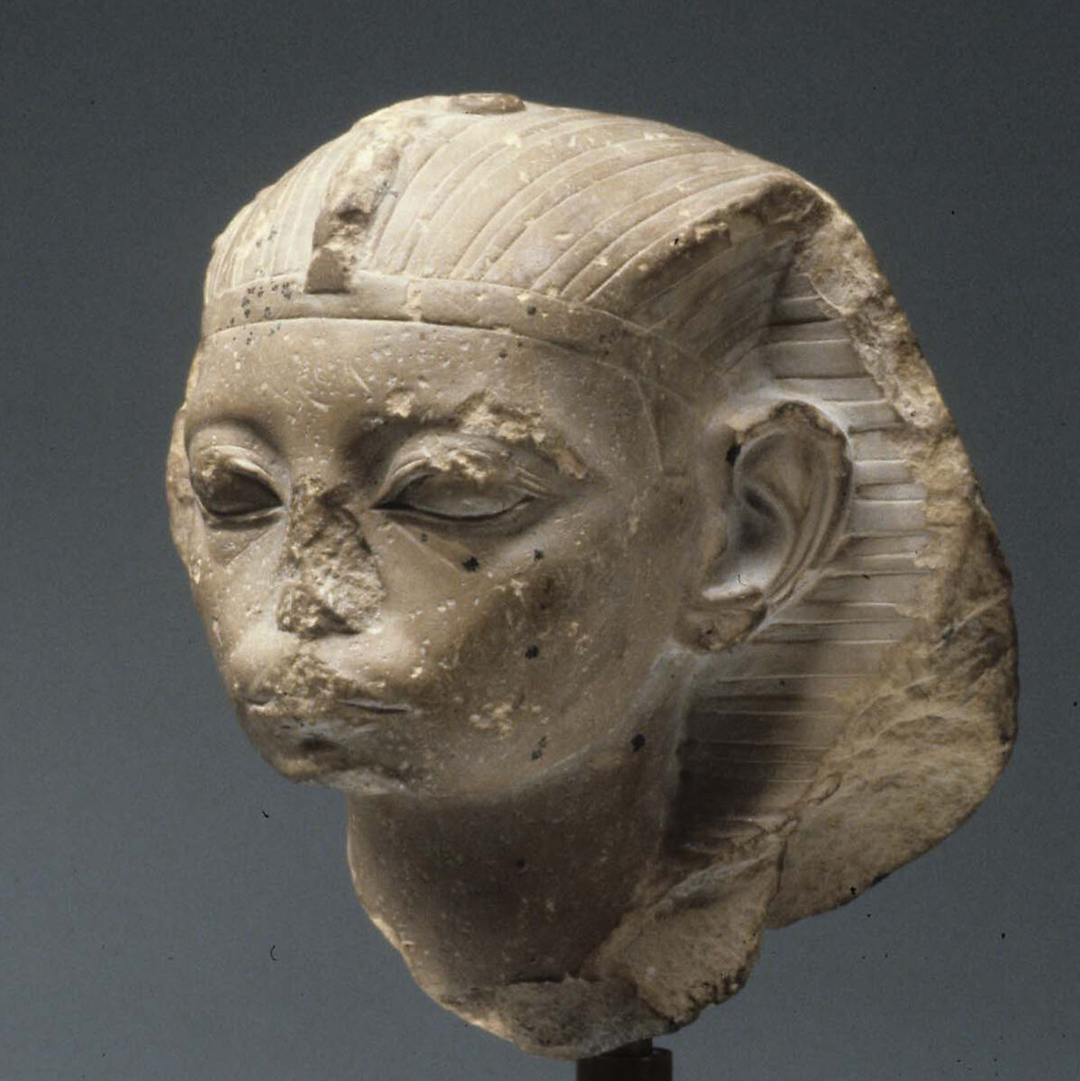Head of a King, possibly Amememhat IV, Limestone