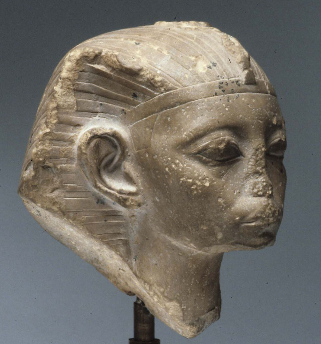 Head of a King, possibly Amememhat IV, Limestone