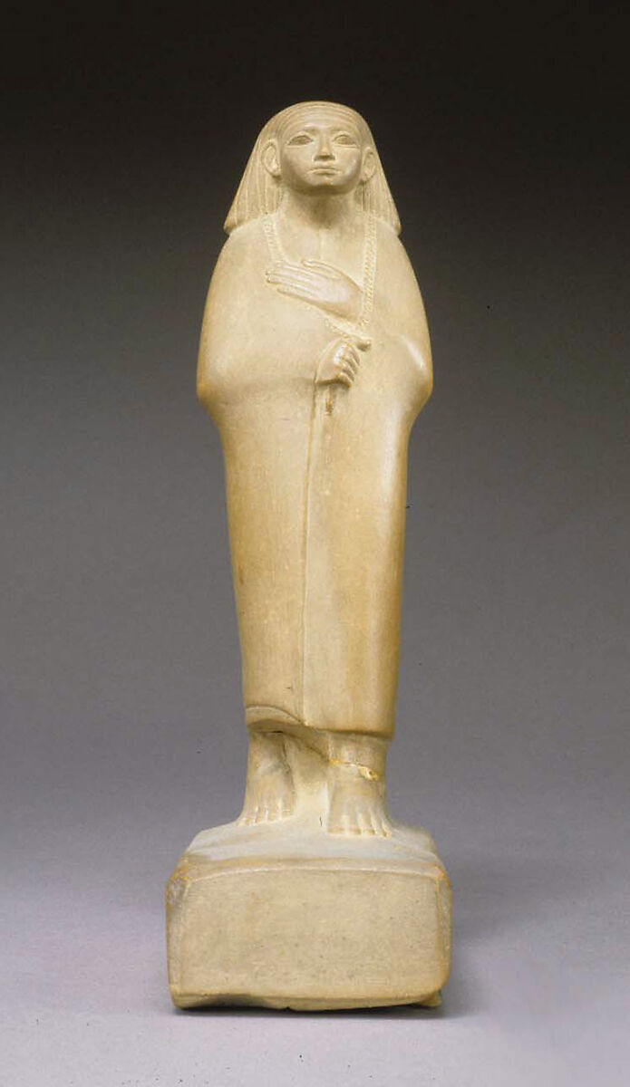 Statuette of a Cloaked Man, Yellow limestone