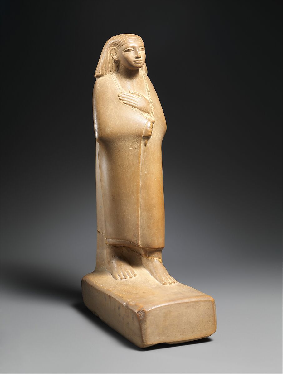 Statuette of a Cloaked Man, Yellow limestone