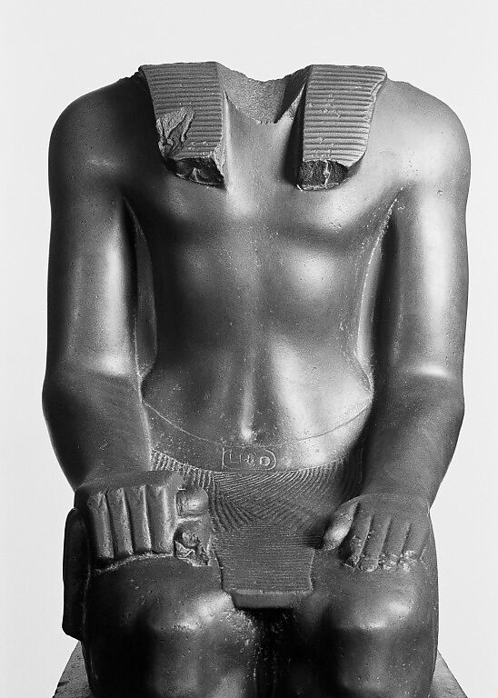 Seated Statue of King Senwosret I, Greywacke