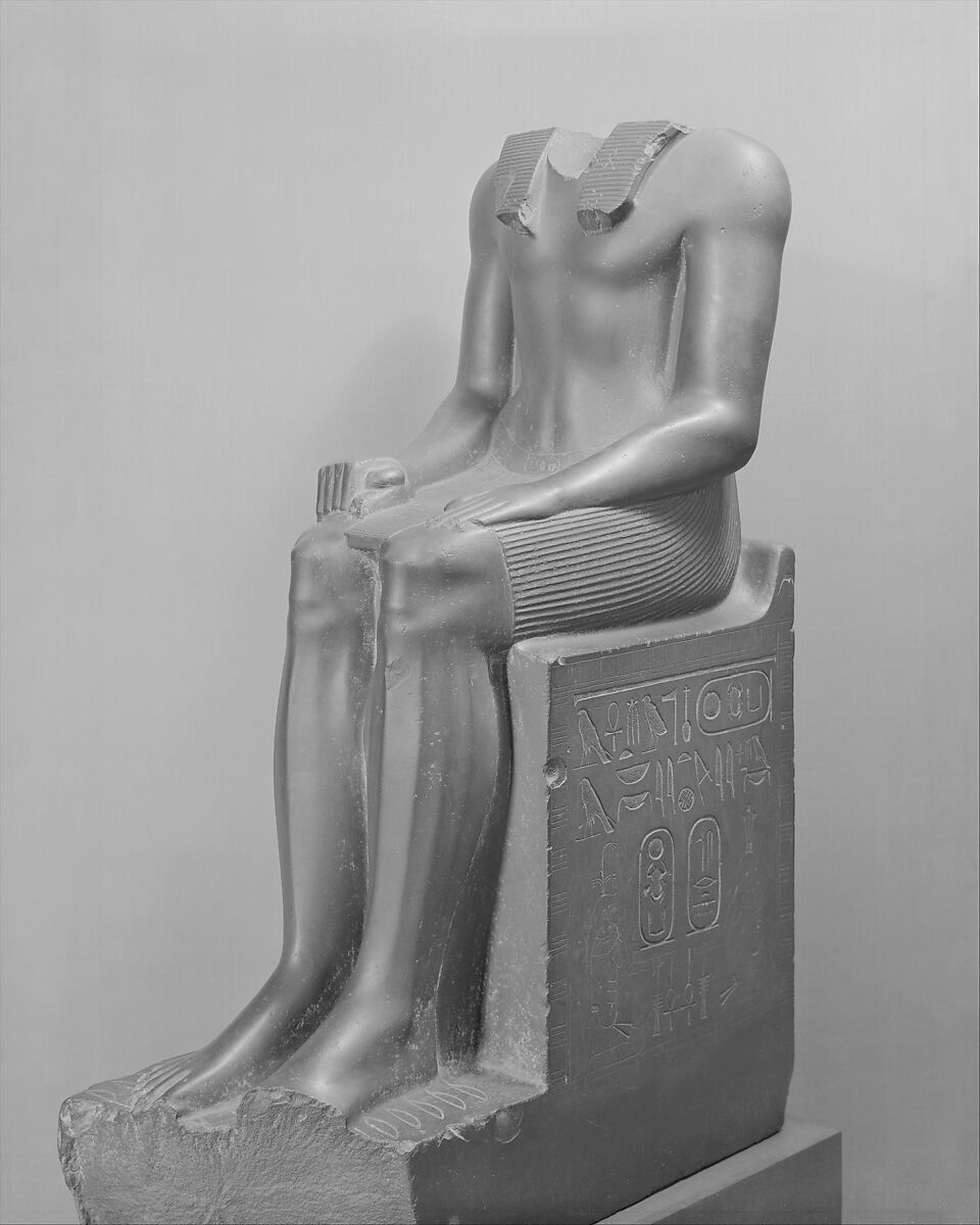 Seated Statue of King Senwosret I, Greywacke