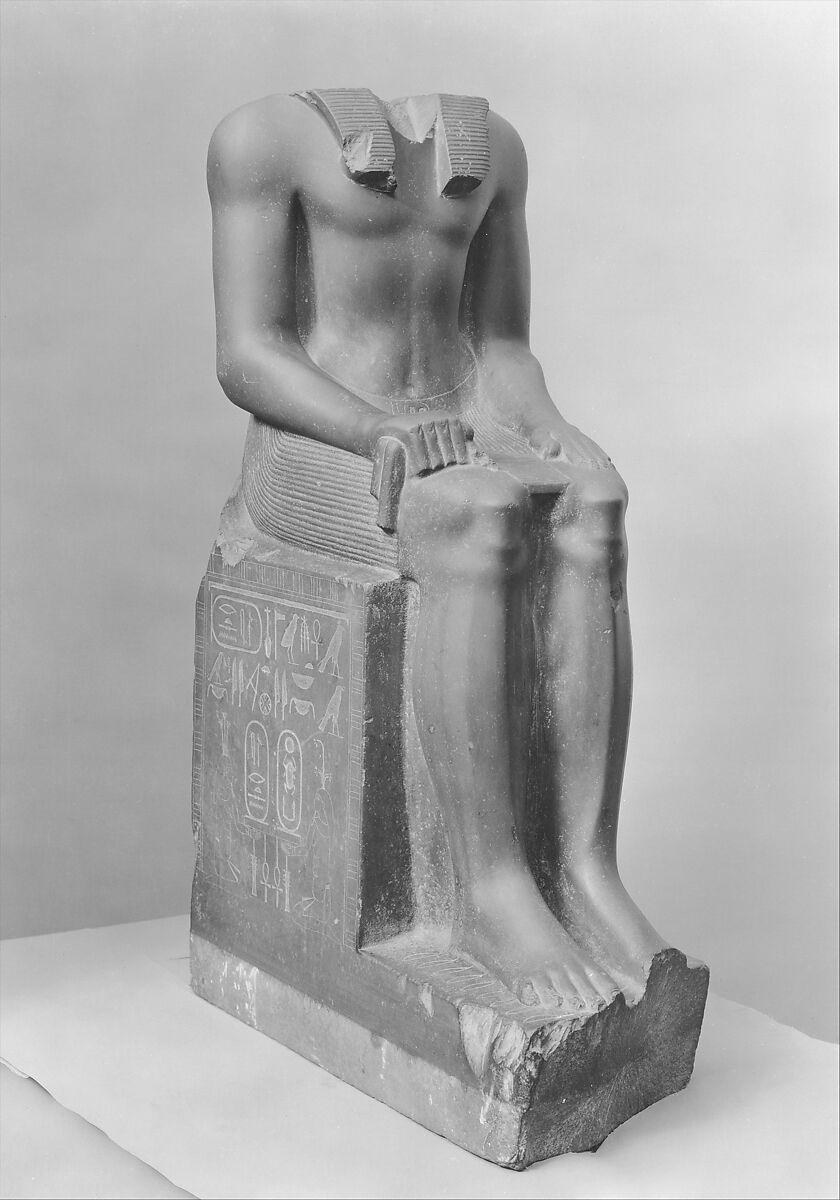 Seated Statue of King Senwosret I, Greywacke
