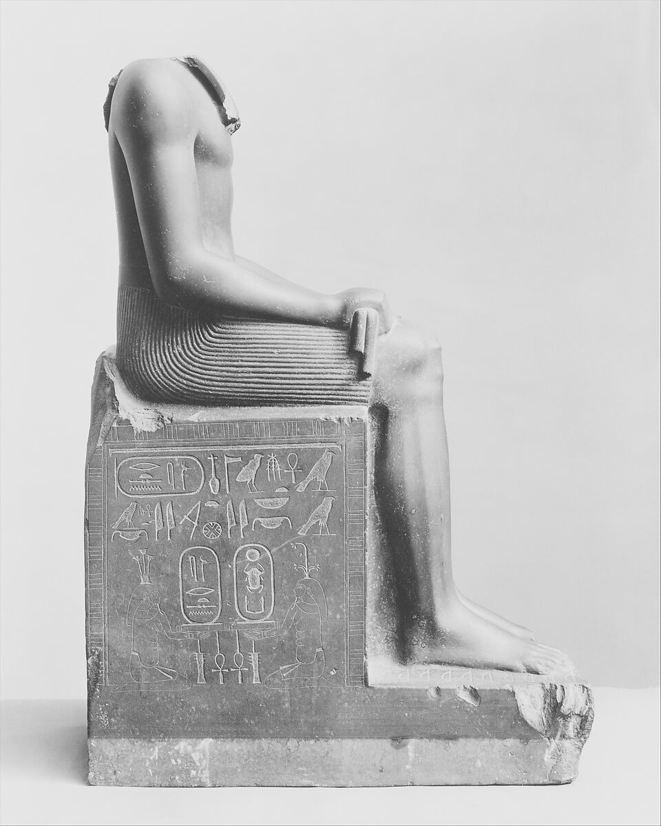 Seated Statue of King Senwosret I, Greywacke