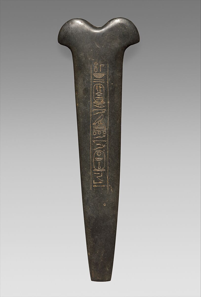 Ritual Implement Dedicated by a King Senwosret to Nebhepetre Mentuhotep II, Hornblende granite 